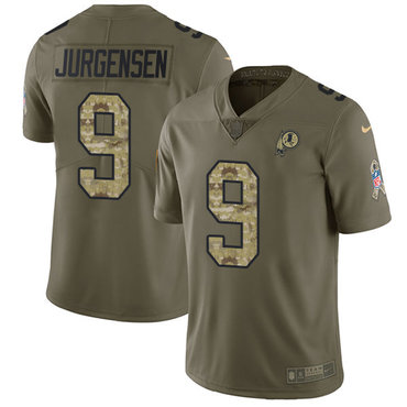 Nike Redskins #9 Sonny Jurgensen Olive Camo Men's Stitched NFL Limited 2017 Salute To Service Jersey