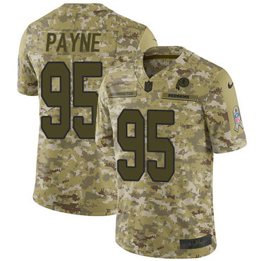 Nike Redskins #95 Da'Ron Payne Camo Youth Stitched NFL Limited 2018 Salute to Service Jersey