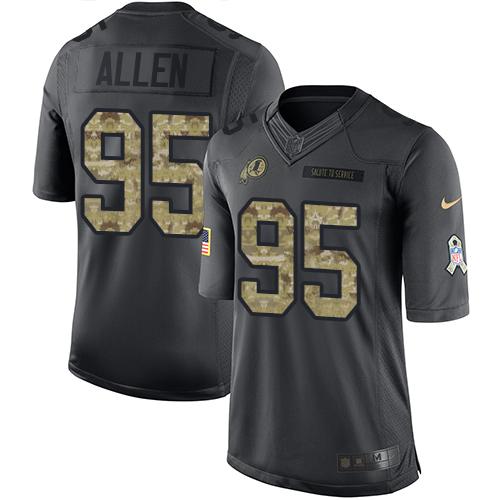 Nike Redskins #95 Jonathan Allen Black Men's Stitched NFL Limited 2016 Salute to Service Jersey