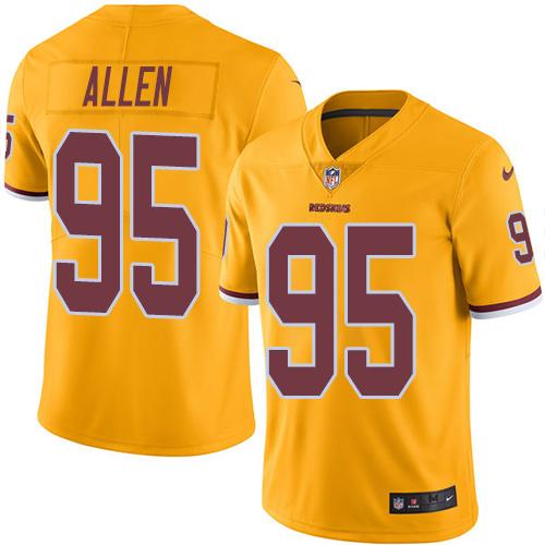 Nike Redskins #95 Jonathan Allen Gold Youth Stitched NFL Limited Rush Jersey