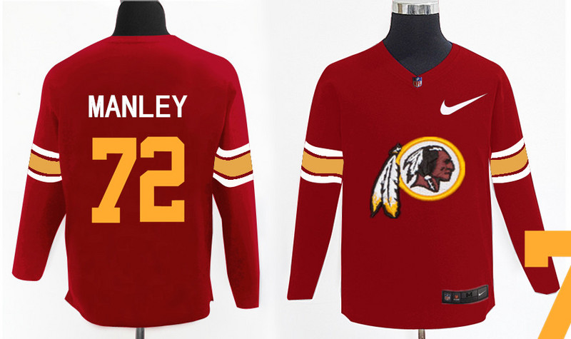 Nike Redskins 72 Dexter Manley Red Knit Sweater