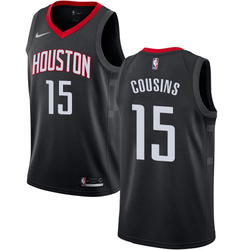 Nike Rockets #15 DeMarcus Cousins Black NBA Swingman Statement Edition Jersey