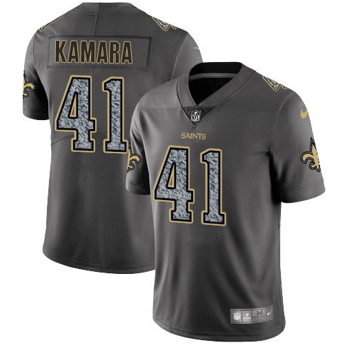 Nike Saints #41 Alvin Kamara Gray Static Men's NFL Vapor Untouchable Game Jersey