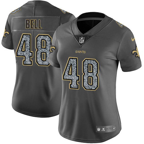 Nike Saints #48 Vonn Bell Gray Static Women's NFL Vapor Untouchable Game Jersey