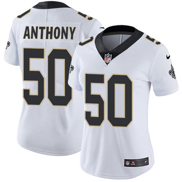 Nike Saints #50 Stephone Anthony White Women's Stitched NFL Vapor Untouchable Limited Jersey