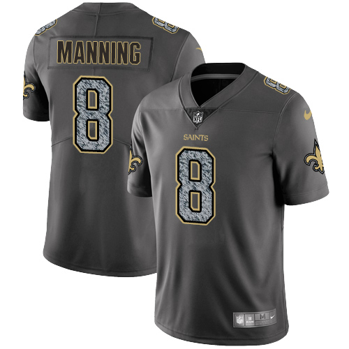 Nike Saints #8 Archie Manning Gray Static Men's NFL Vapor Untouchable Game Jersey