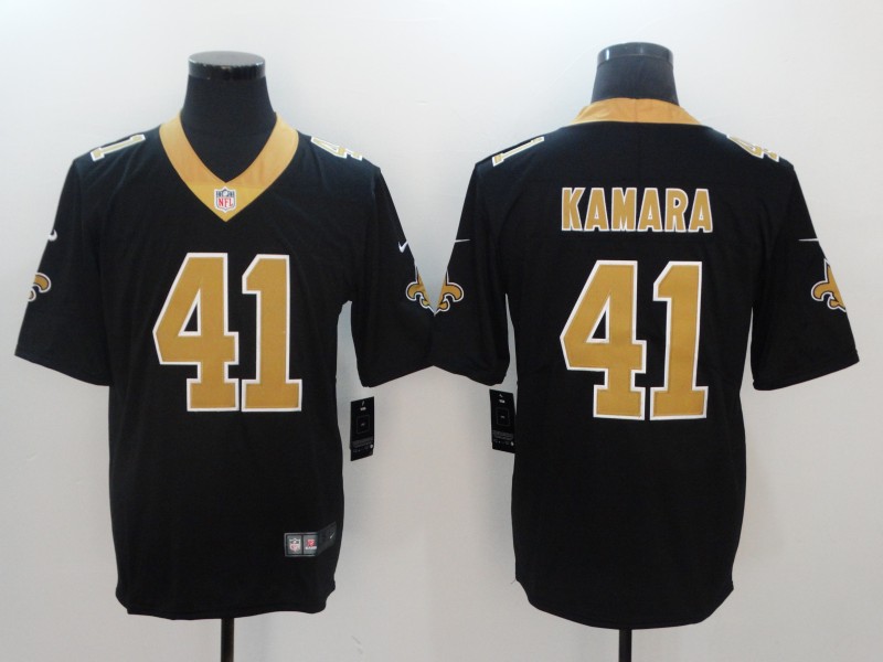 Nike Saints 41 Alvin Kamara Black Vapor Untouchable Player Limited Jersey