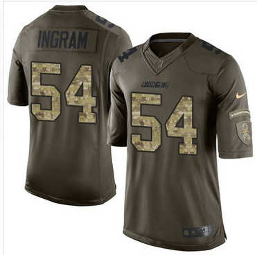 Nike San Diego Chargers #54 Melvin Ingram Green Men's Stitched NFL Limited Salute to Service Jersey