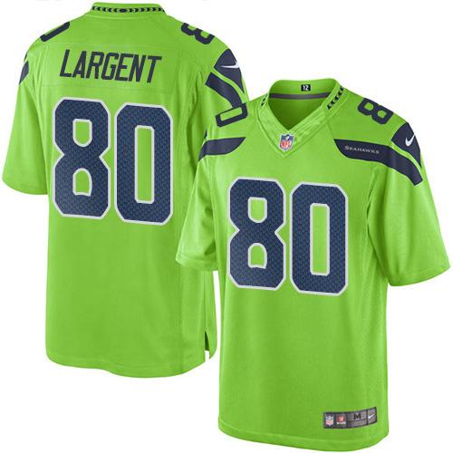 Nike Seahawks #80 Steve Largent Green Men's Stitched NFL Limited Rush Jersey