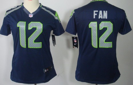 Nike Seattle Seahawks #12 Fan Blue Limited Womens Jersey