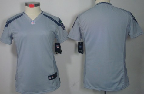 Nike Seattle Seahawks Blank Gray Limited Womens Jersey