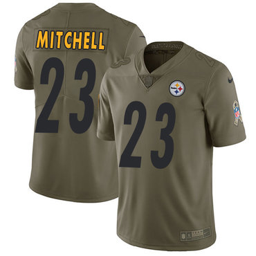Nike Steelers #23 Mike Mitchell Olive Men's Stitched NFL Limited 2017 Salute to Service Jersey
