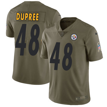Nike Steelers #48 Bud Dupree Olive Men's Stitched NFL Limited 2017 Salute to Service Jersey