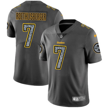Nike Steelers #7 Ben Roethlisberger Gray Static Men's NFL Vapor Untouchable Game Jersey