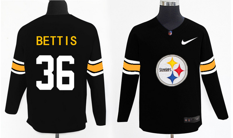 Nike Steelers 36 Jerome Bettis Black Knit Sweater
