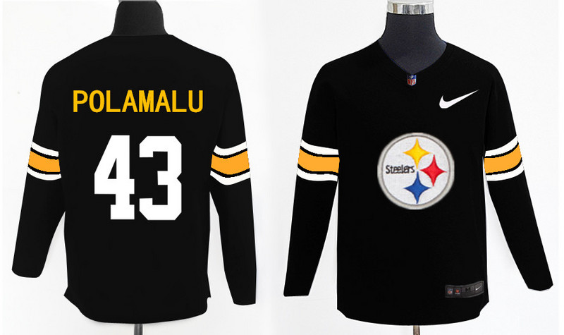 Nike Steelers 43 Troy Polamalu Black Knit Sweater