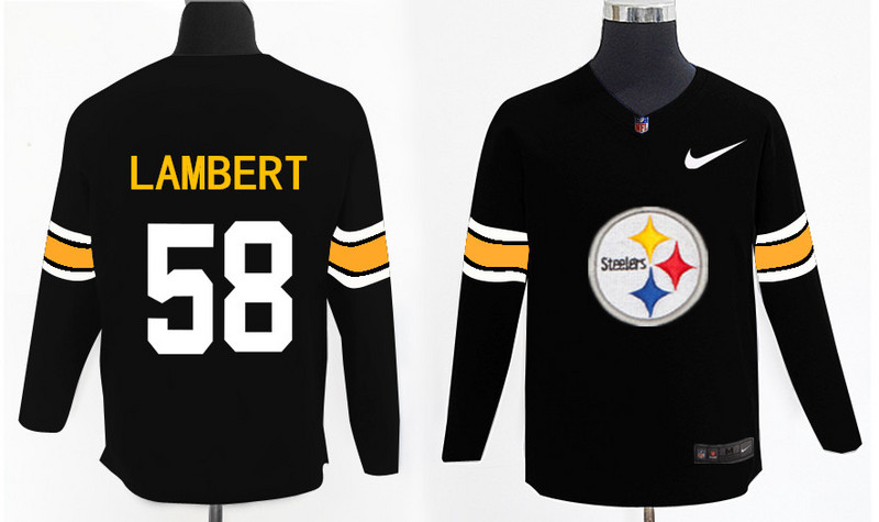 Nike Steelers 58 Jack Lambert Black Knit Sweater