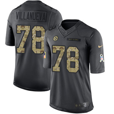 Nike Steelers 78 Alejandro Villanueva Anthracite Salute To Service Limited Jersey