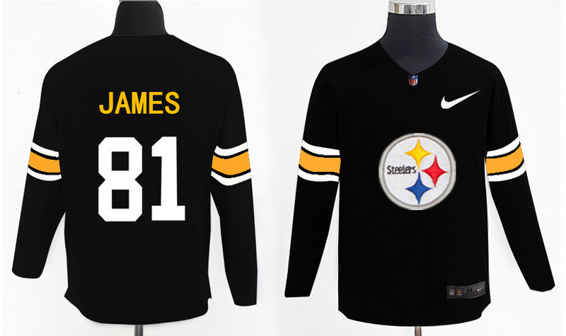 Nike Steelers 81 Jesse James Black Knit Sweater