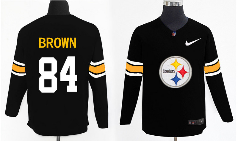 Nike Steelers 84 Antonio Brown Black Knit Sweater