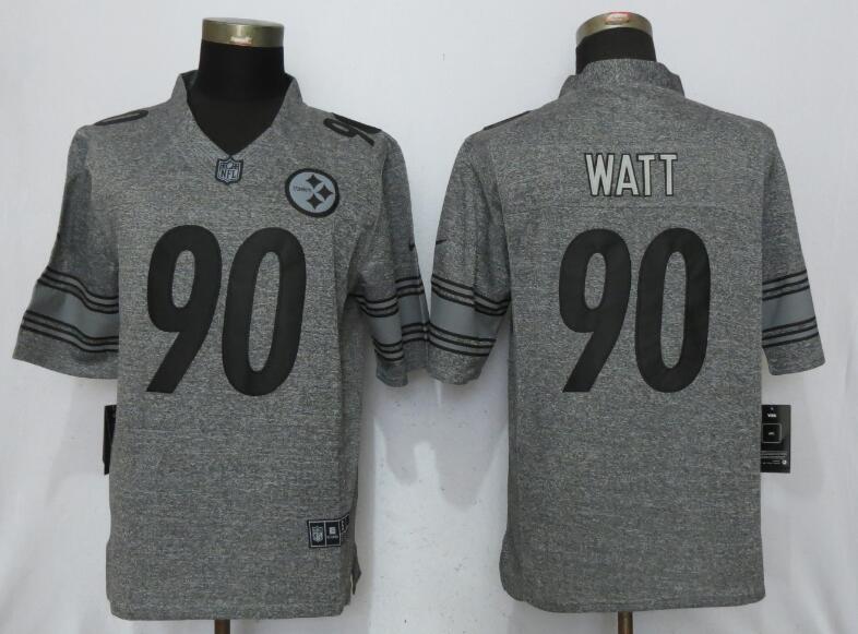 Nike Steelers 90 T.J. Watt Gray Gridiron Gray Limited Jersey