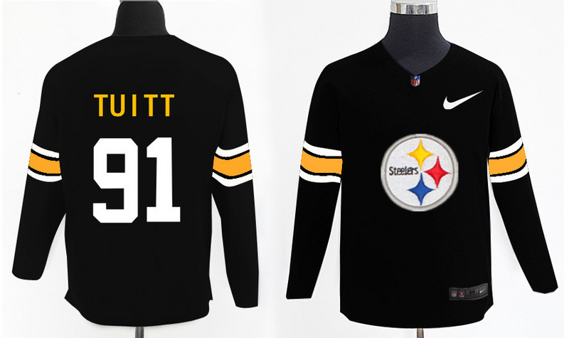 Nike Steelers 91 Stephon Tuitt Black Knit Sweater