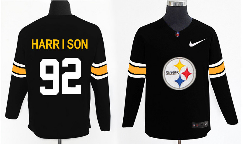 Nike Steelers 92 James Harrison Black Knit Sweater