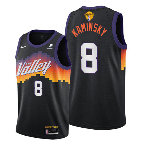 Nike Suns #8 Frank Kaminsky Men's 2021 NBA Finals Bound City Edition Jersey Black