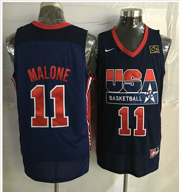Nike Team USA #11 Karl Malone Dark Blue 2012 USA Basketball Retro Stitched NBA Jersey