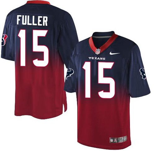 Nike Texans #15 Will Fuller Navy Blue Red Men's Stitched NFL Elite Fadeaway Fashion Jersey
