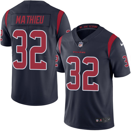 Nike Texans #32 Tyrann Mathieu Navy Blue Men's Stitched NFL Limited Rush Jersey