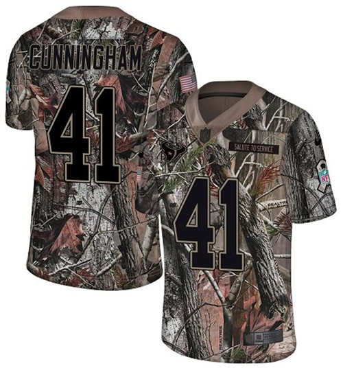 Nike Texans #41 Zach Cunningham Camo Men's Stitched NFL Limited Rush Realtree Jersey