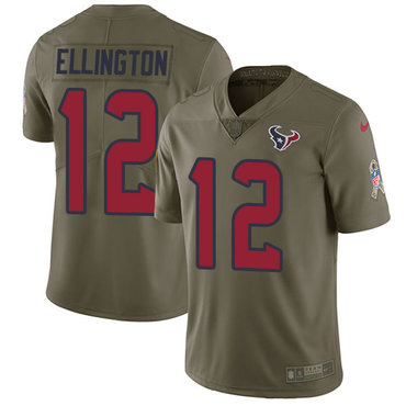 Nike Texans 12 Bruce Ellington Olive Salute To Service Limited Jersey