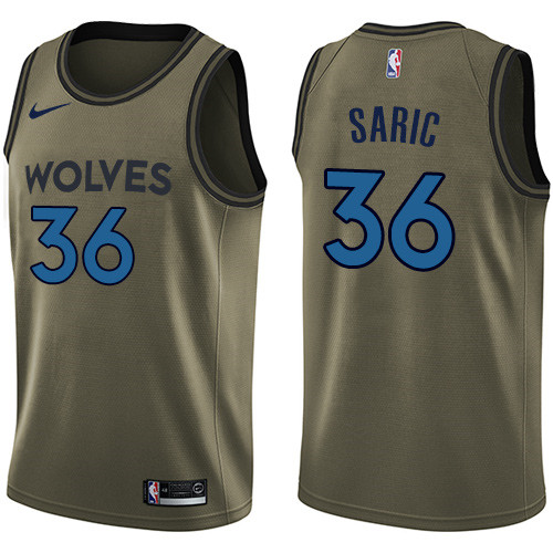 Nike Timberwolves #36 Dario Saric Green NBA Swingman Salute to Service Jersey