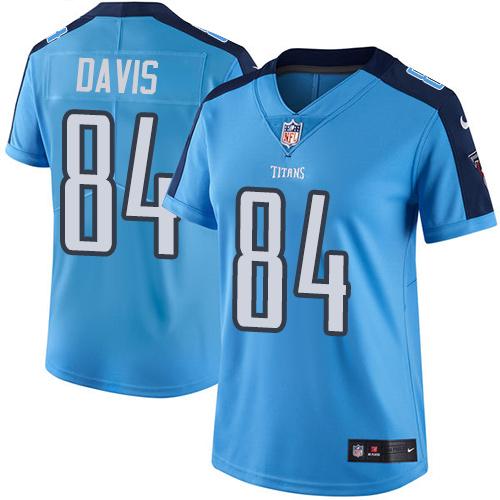 Nike Titans #84 Corey Davis Light Blue Team Color Women's Stitched NFL Vapor Untouchable Limited Jersey