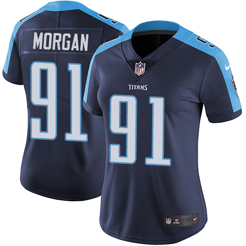 Nike Titans #91 Derrick Morgan Navy Blue Alternate Women's Stitched NFL Vapor Untouchable Limited Jersey