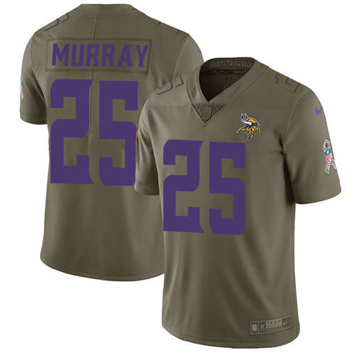 Nike Vikings #25 Latavius Murray Olive Youth Stitched NFL Limited 2017 Salute to Service Jersey