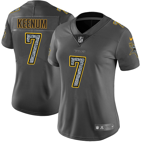 Nike Vikings #7 Case Keenum Gray Static Women's NFL Vapor Untouchable Game Jersey