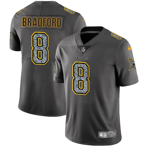 Nike Vikings #8 Sam Bradford Gray Static Youth NFL Vapor Untouchable Game Jersey