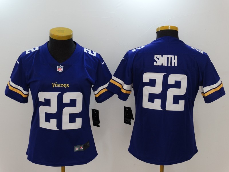 Nike Vikings 22 Harrison Smith Purple Vapor Untouchable Women Limited Jersey
