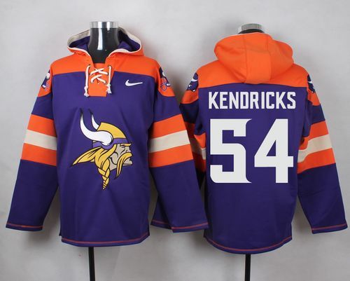 Nike Vikings 54 Eric Kendricks Purple Hooded Jersey