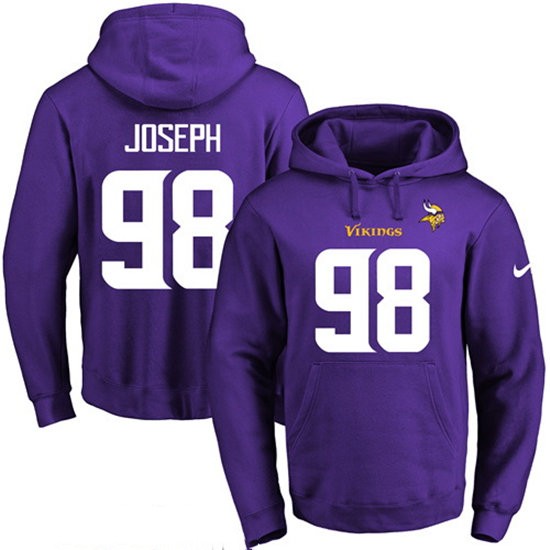Nike Vikings 98 Linval Joseph Purple Men's Pullover Hoodie2