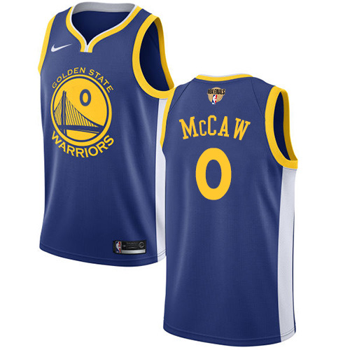 Nike Warriors #0 Patrick McCaw Blue The Finals Patch NBA Swingman Icon Edition Jersey