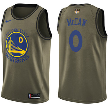 Nike Warriors #0 Patrick McCaw Green Salute to Service The Finals Patch NBA Swingman Jersey