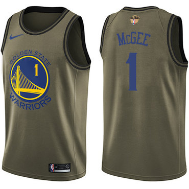 Nike Warriors #1 JaVale McGee Green Salute to Service The Finals Patch Youth NBA Swingman Jersey