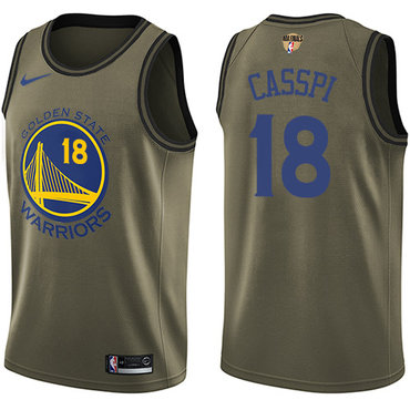 Nike Warriors #18 Omri Casspi Green Salute to Service The Finals Patch NBA Swingman Jersey