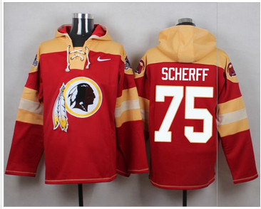 Nike Washington Redskins #75 Brandon Scherff Burgundy Red Player Pullover NFL Hoodie