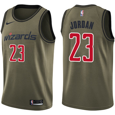 Nike Wizards #23 Michael Jordan Green Salute to Service NBA Swingman Jersey