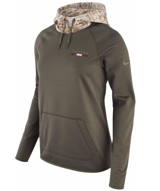 Nike Women's Atlanta Falcons Olive Salute To Service Sideline Therma Pullover Hoodie