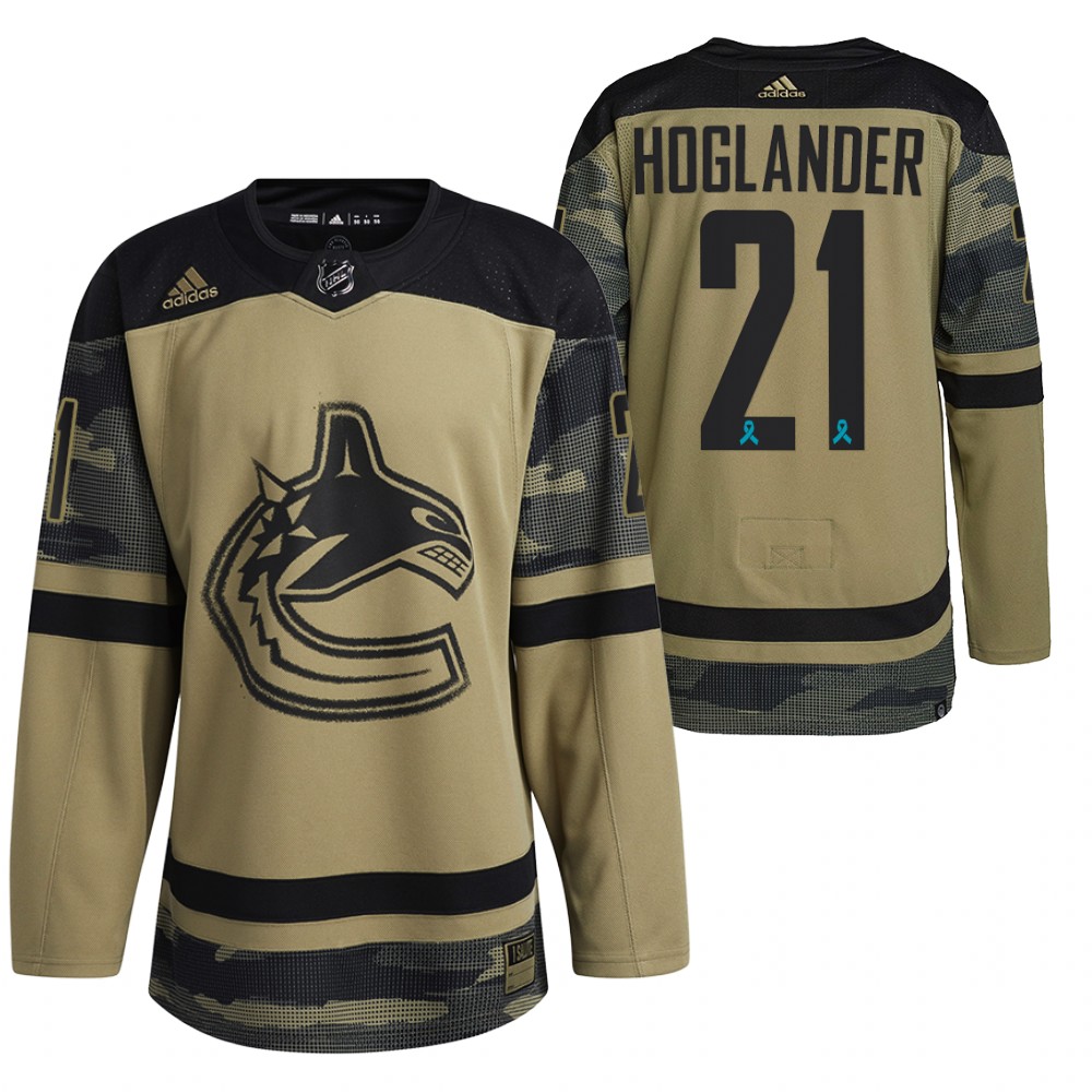 Nils Hoglander Jersey Vancouver Canucks Canadian Armed Force Camo 2021 CAF Night